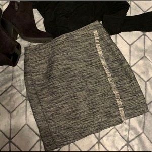 NWT! Black and white tweed Loft wrap skirt
